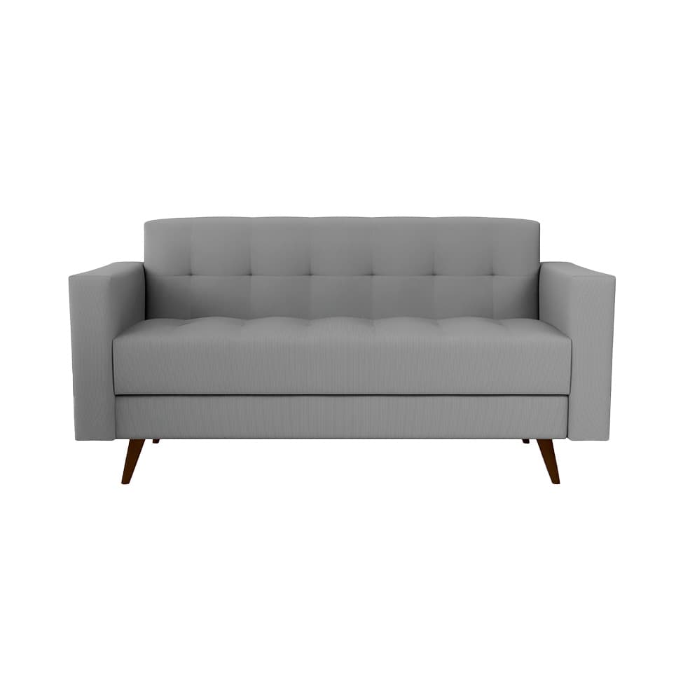 Sofá 2 Lugares Vitrola Suede Cinza