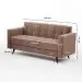 Sofá 2 Lugares Vitrola Suede Tabaco