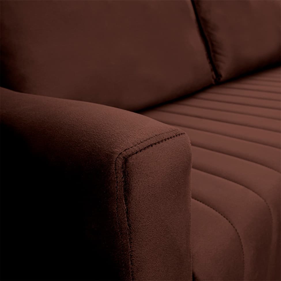 Sofá 3 Lugares Capriccio Veludo Café