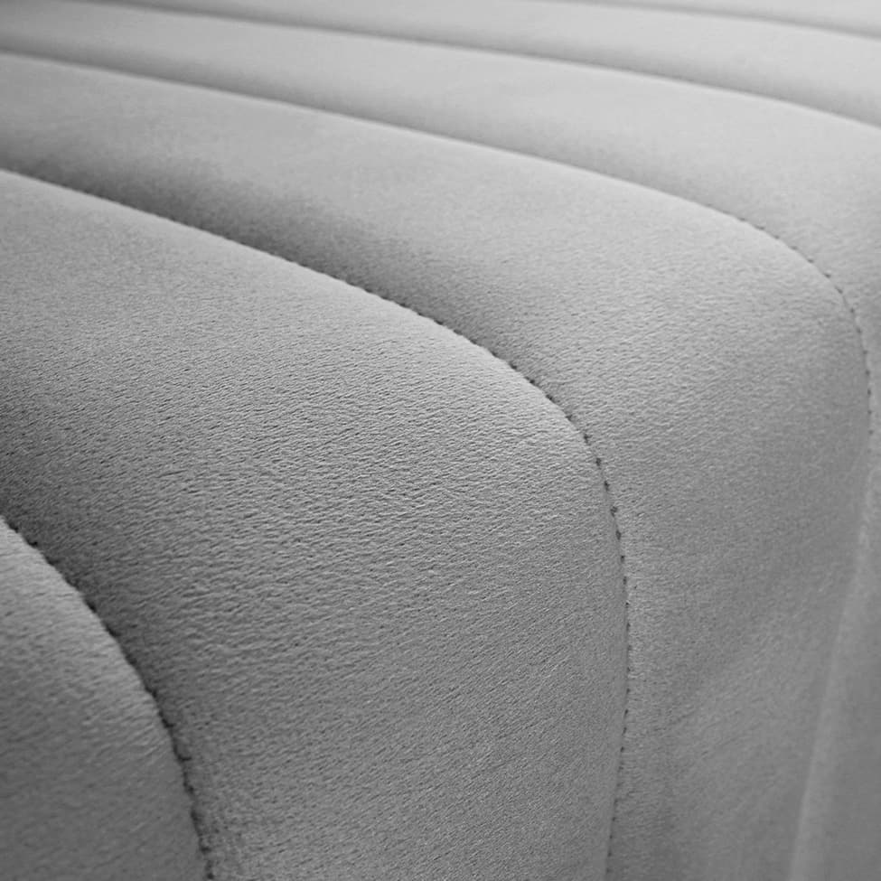 Sofá 3 Lugares Capriccio Veludo Cinza