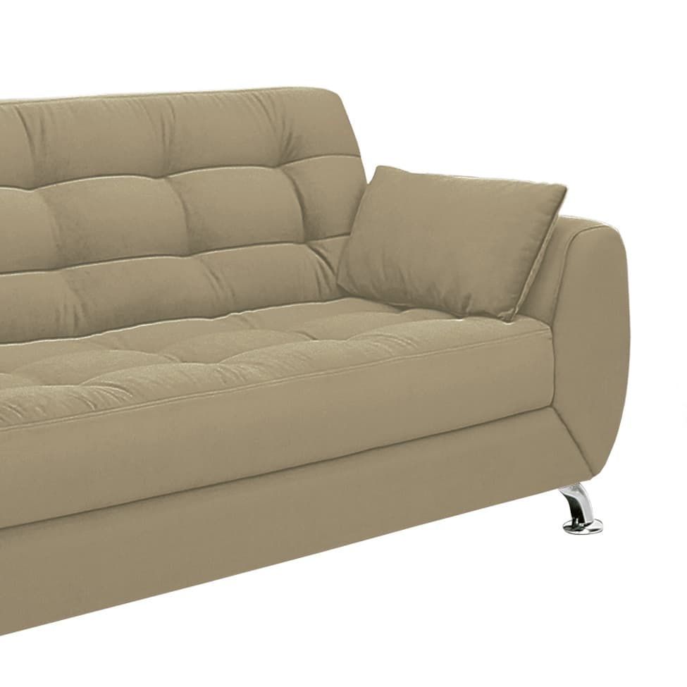 Sofá 3 Lugares Larissa II Suede Bege