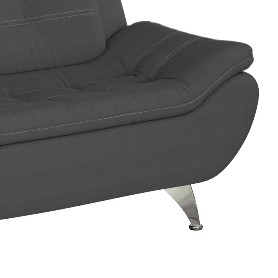 Sofá 3 Lugares New Passion Suede Cinza
