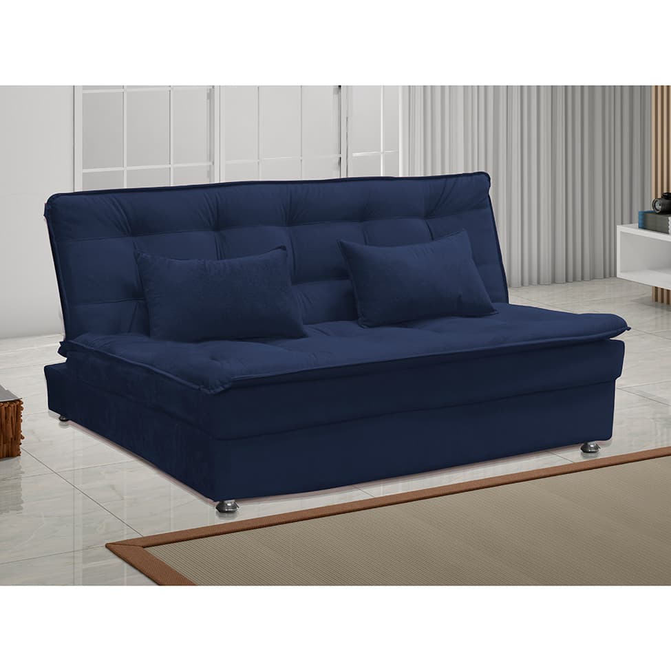 Sofá-Cama Casal Penélope Veludo Azul