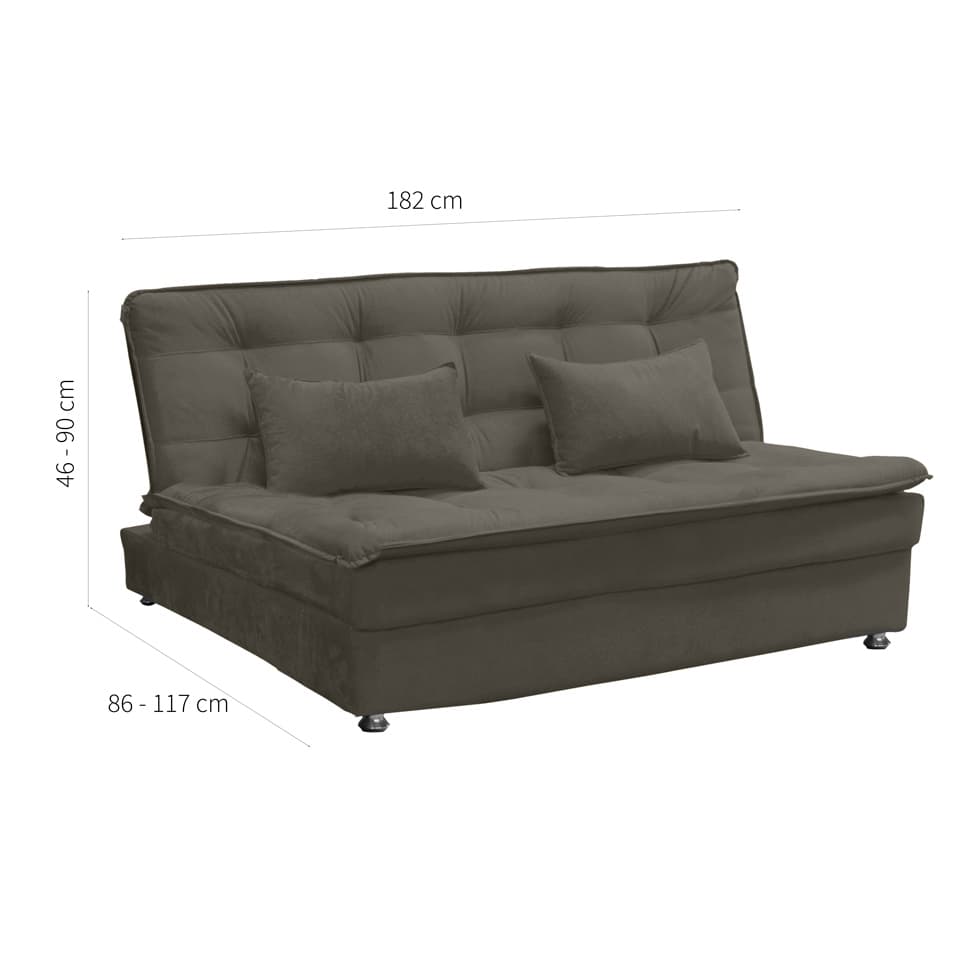 Sofá-Cama Casal Penélope Veludo Marrom