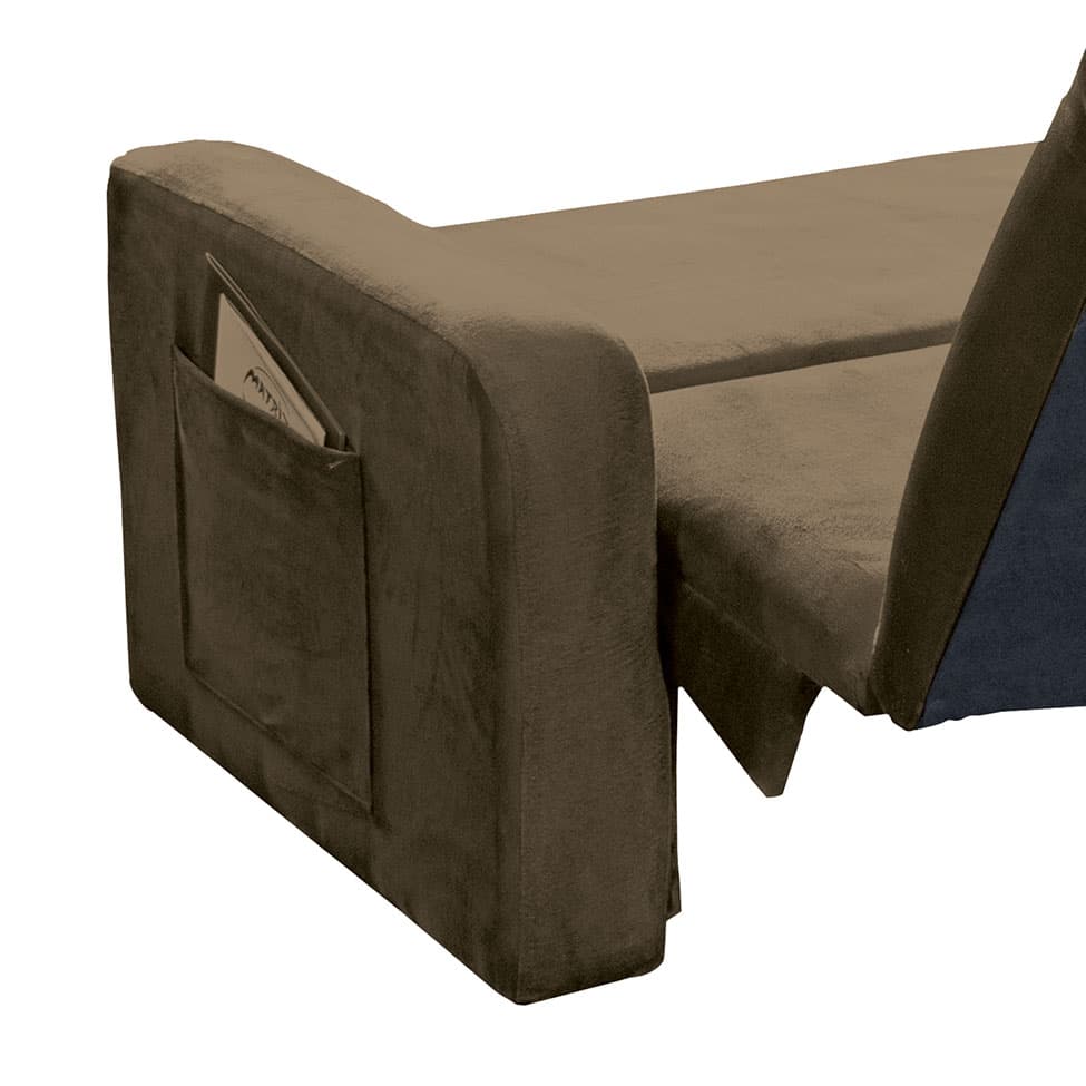 Sofá-Cama Daiane Veludo Light Marrom
