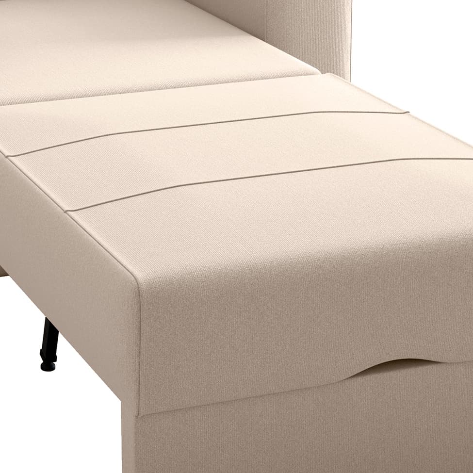 Sofá-Cama Solteiro Marisol Suede Bege