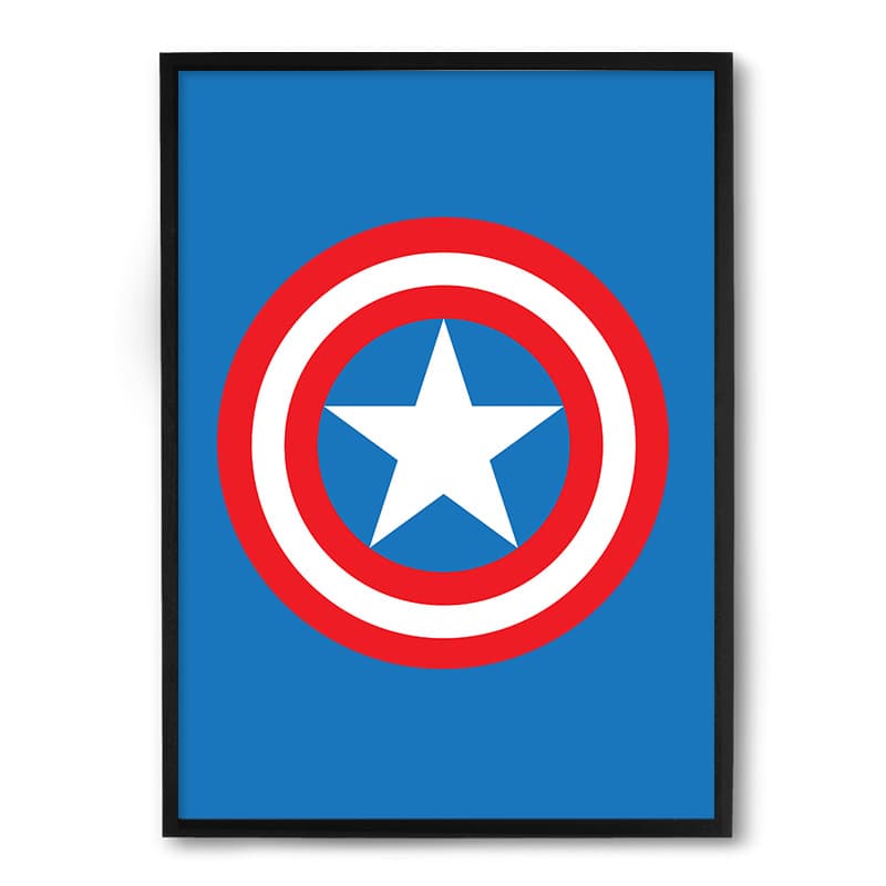 Quadro Nerderia Escudo Capitao America