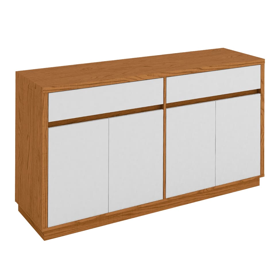 Buffet Ana 4 PT Off White e Ipê