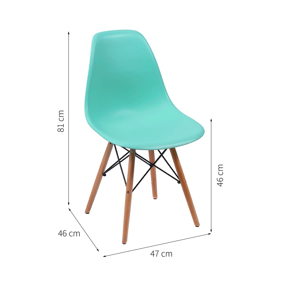 Cadeira Eames Base Madeira e Azul