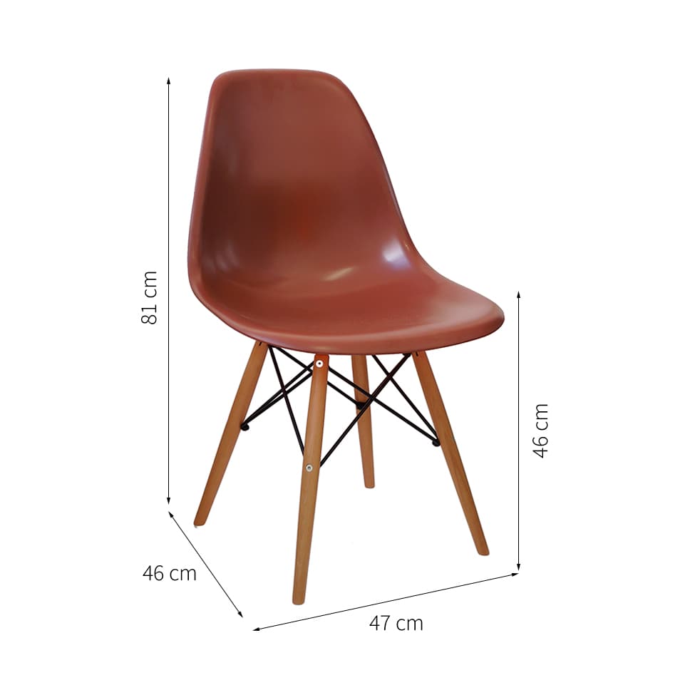 Cadeira Eames Base Madeira e Café