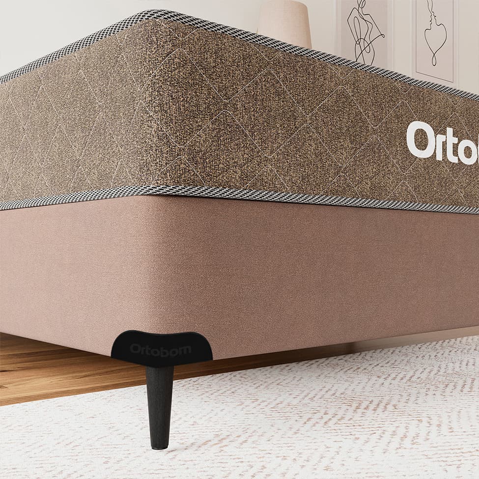 Base para Cama Box Queen Camurça I Creme