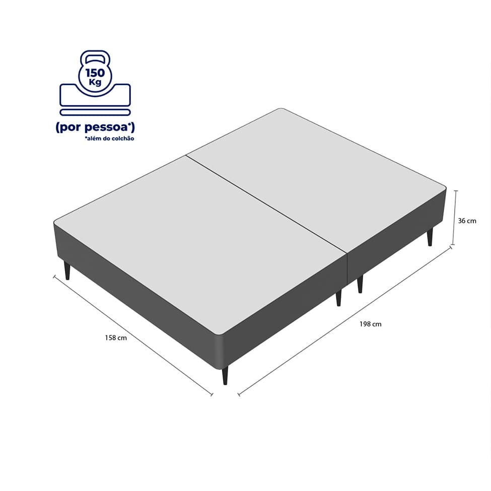 Base para Cama Box Queen Cori I Preta