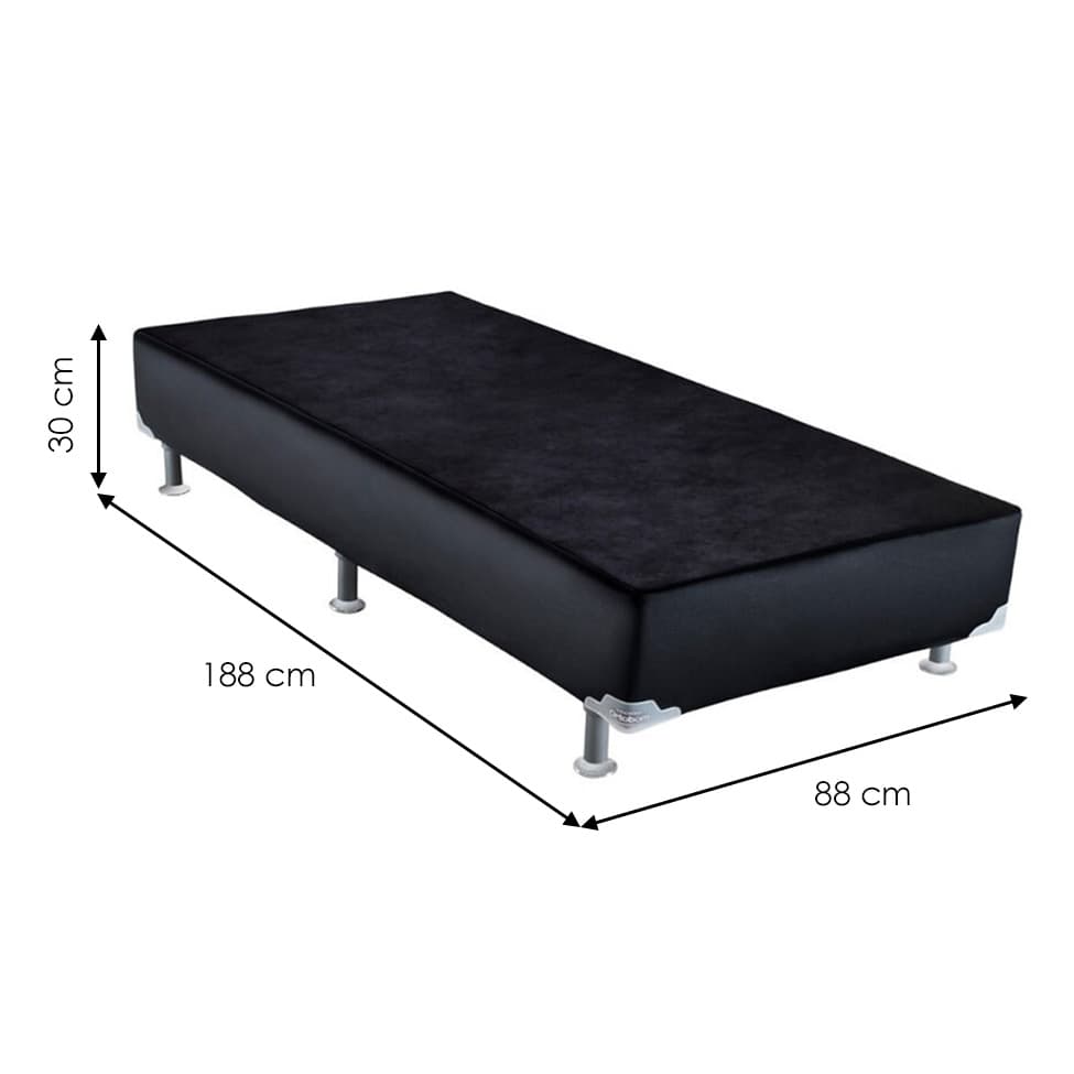 Base para Cama Box Solteiro Cori II Preta