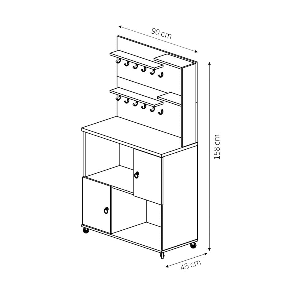 Cozinha Compacta Vini 2 Portas Branca