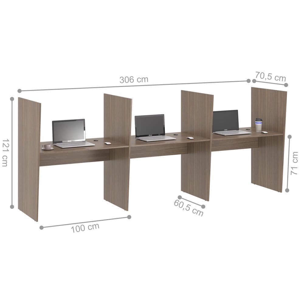 Balcao de Atendimento 3 Lugar Mixer Affara