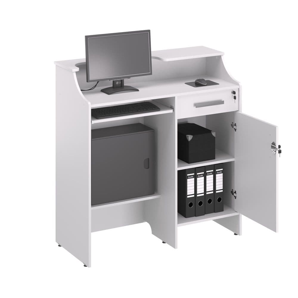 Guiche Atendimento Aliam com Gaveta Branco