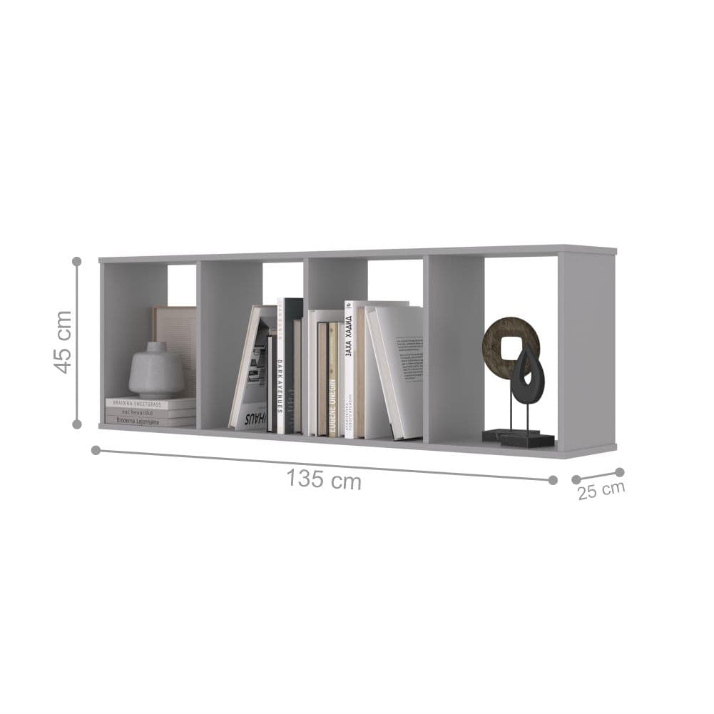 Kit de 4 Nichos Virgina Cinza
