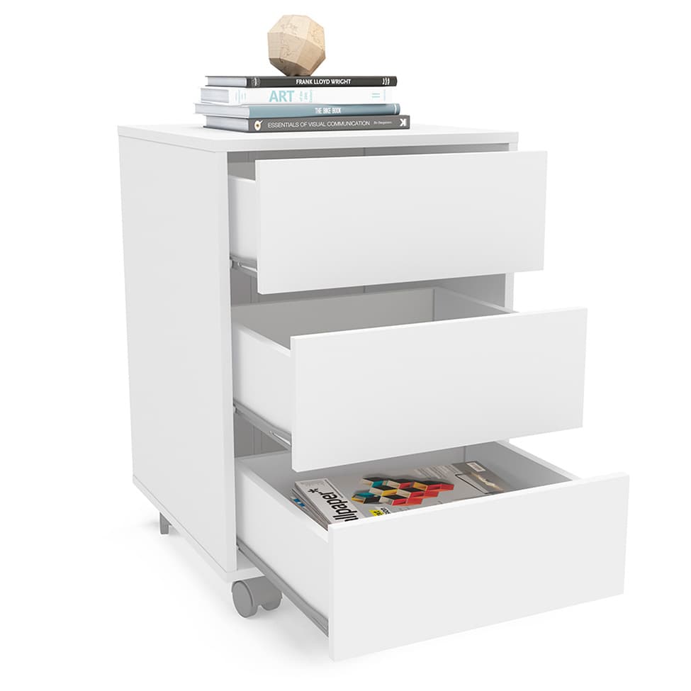 Gaveteiro Mauá 3 GV Branco 45 cm