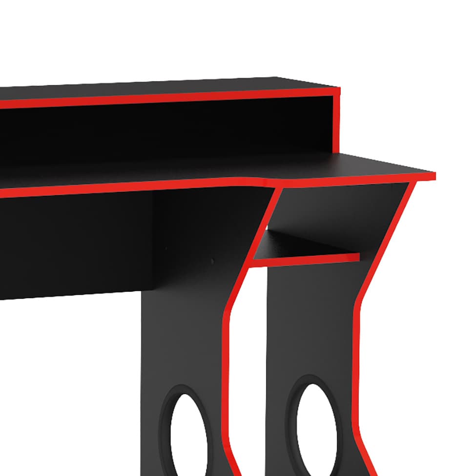 Mesa Gamer Fremont Preta e Vermelha