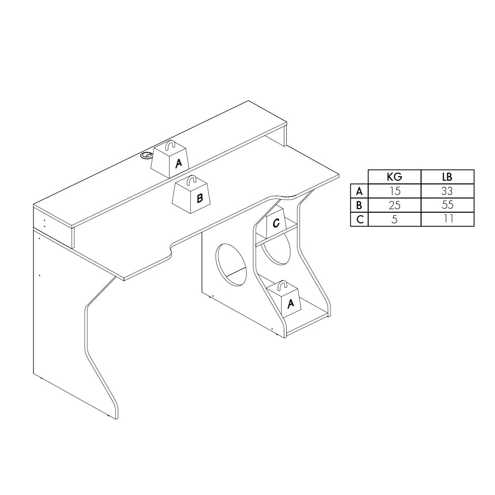 Mesa Gamer Fremont Preta e Vermelha