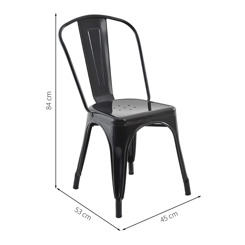 Conjunto com 2 Cadeiras Iron Preto
