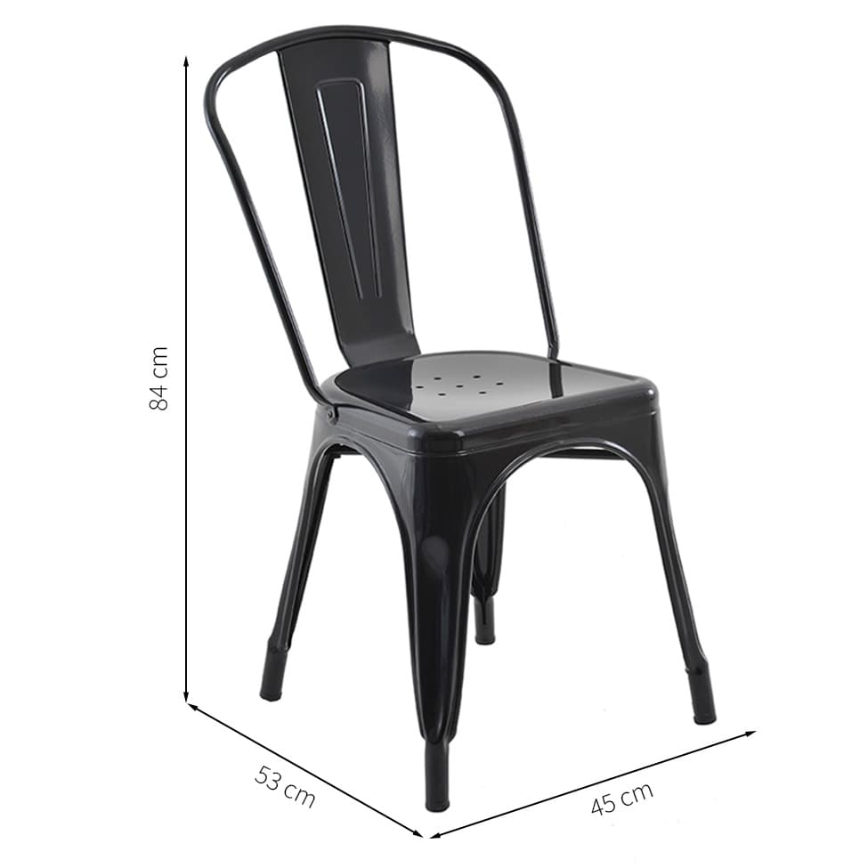 Conjunto com 4 Cadeiras Iron I Preto