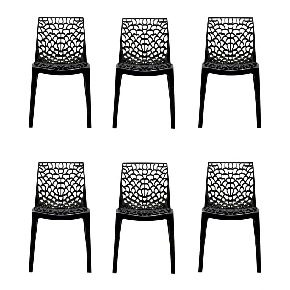 Conjunto de 6 Cadeiras Gruv Preta