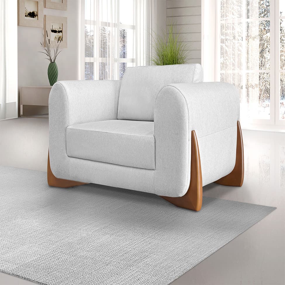 Poltrona Yves Linho Grigio