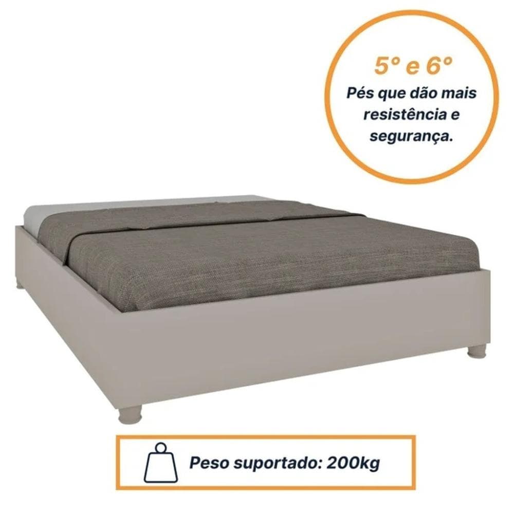 Cama Box Mônaco Casal Queen TCIL Off White