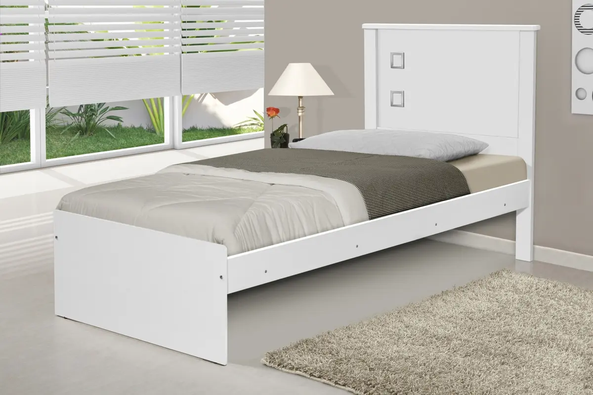 Cama Solteiro Branca