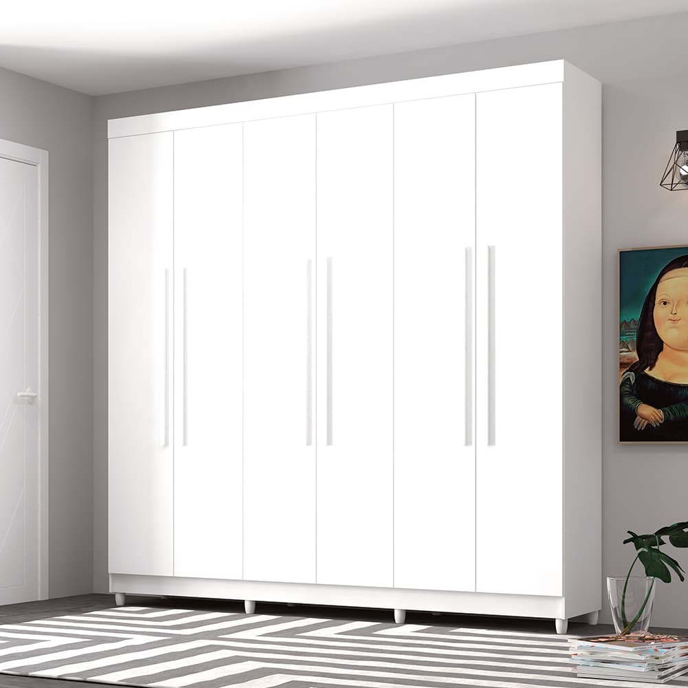 Guarda Roupa 6 Portas Audi Branco