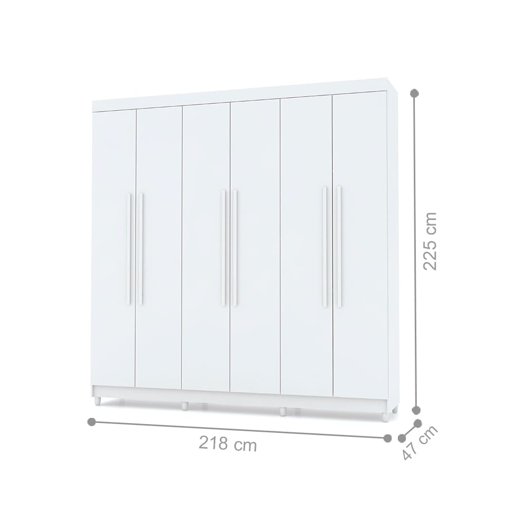 Guarda Roupa 6 Portas Audi Branco