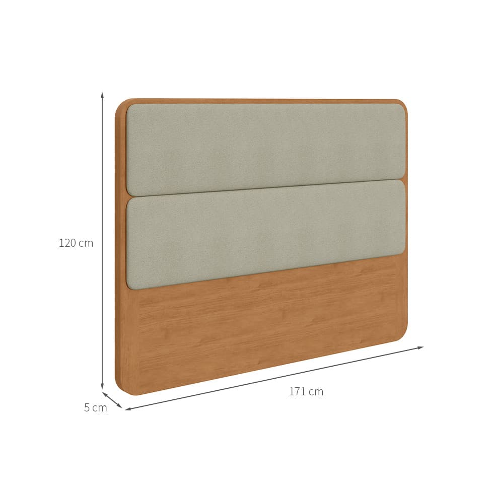 Cabeceira Queen Loop Bouclé Sálvia e Amêndoa