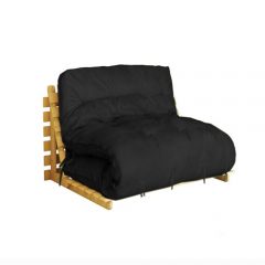 Sofá-Cama Casal Futon Marina Suede Preto Mobly