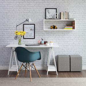 decoracao-cinza-escritorio-clean-parede-tijolinho