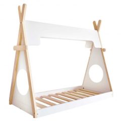 Cama Infantil Montessoriano Unissex Branco e Natural